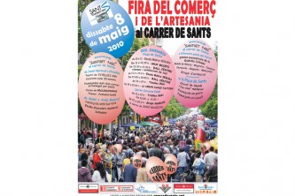 Feria de Comercio y de artesanía en la calle de Sants.