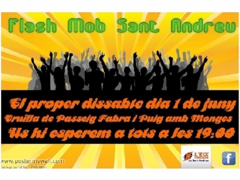 Flashmob día del comercio en la calle de Sant Andreu
