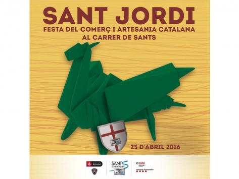 Sant Jordi en la calle de Sants
